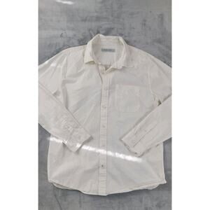 Outerknown Long Sleeve Button Up Shirt Mens Medium White Organic Cotton